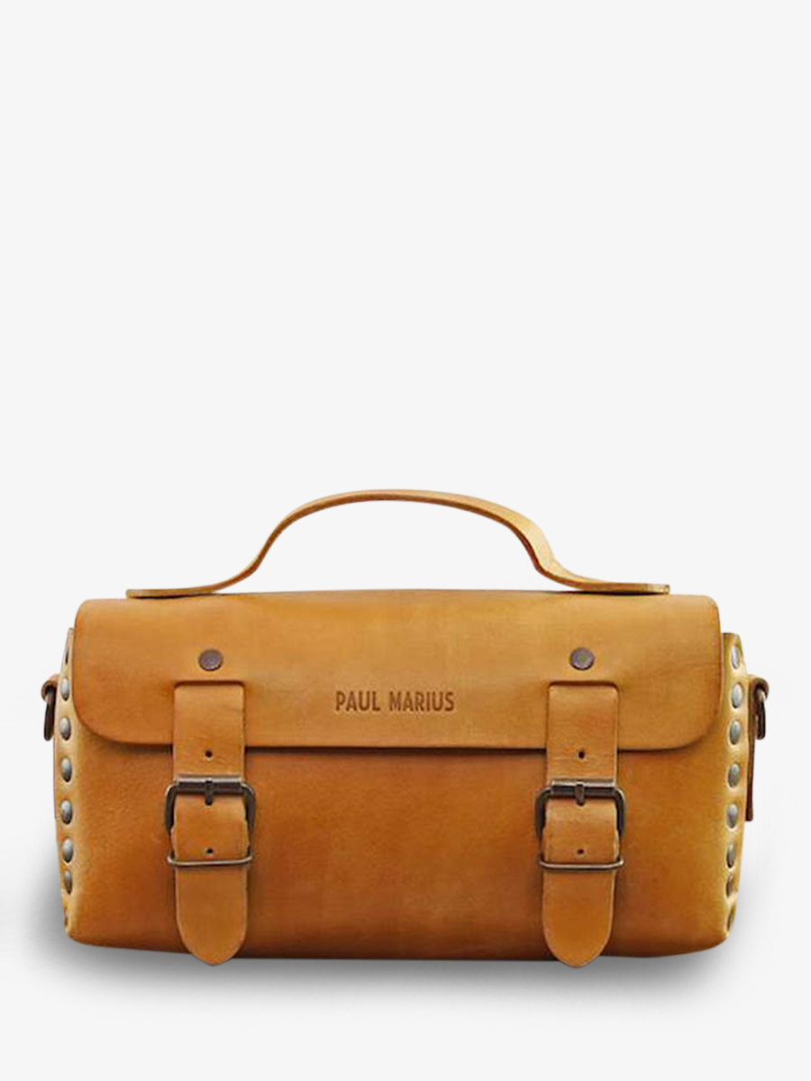 foto-vue-de-face-sac-bandouliere-cuir-vrouw-geel-lartisan-safran-paul-marius-p02-y