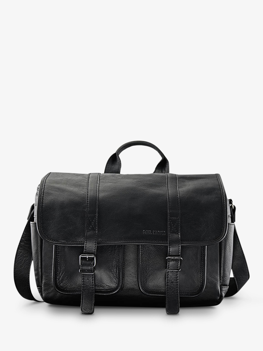foto-vue-de-face-sac-foto-cuir-zilver-zwart-lereporter-zwart-paul-marius-m54-b