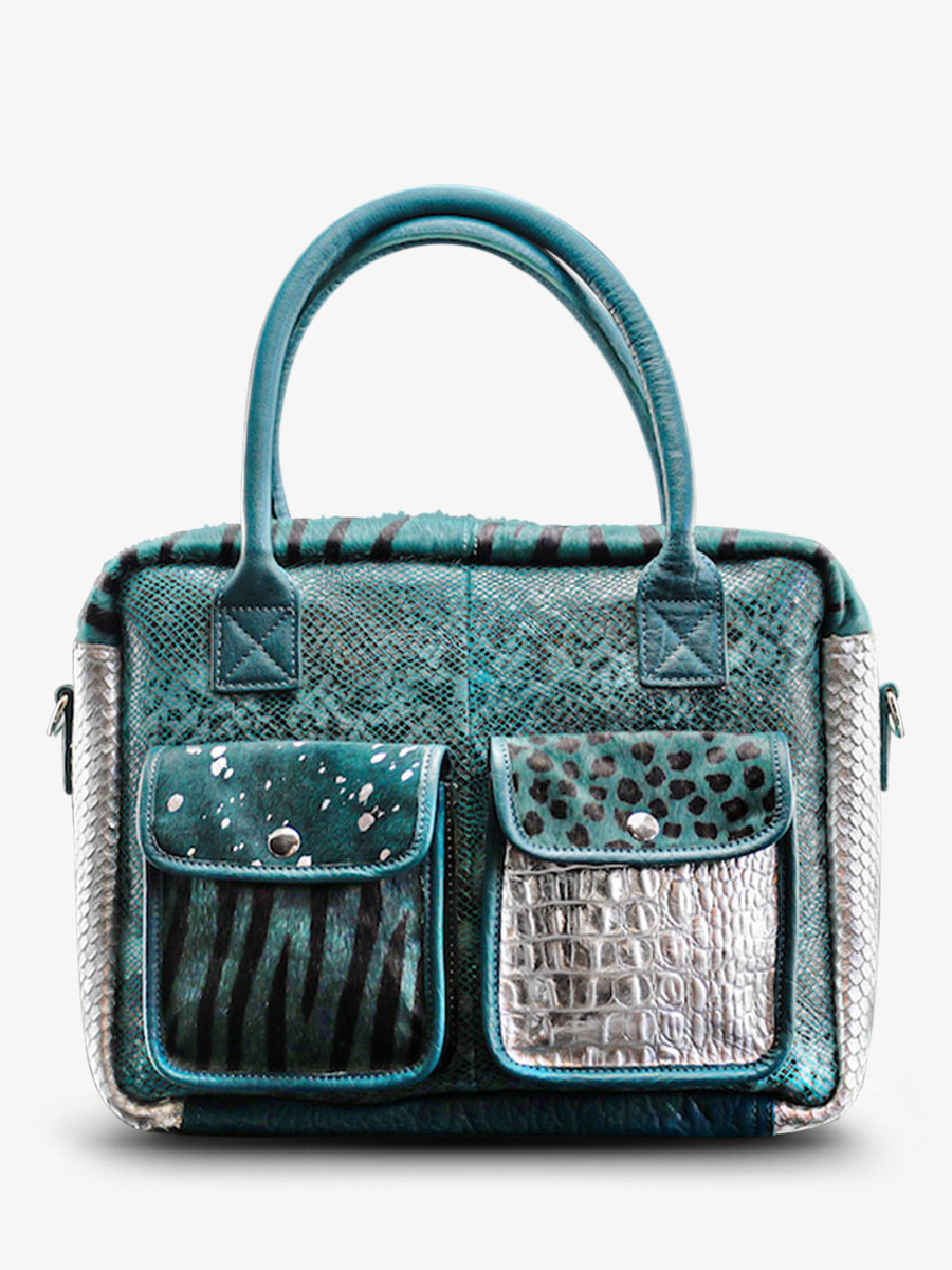 foto-front-view-document-houder-leder-vrouw-blauw-zilver-ledandy-chimere-blauw-zwembad-zilver-paul-marius-w04-ch-blu-s