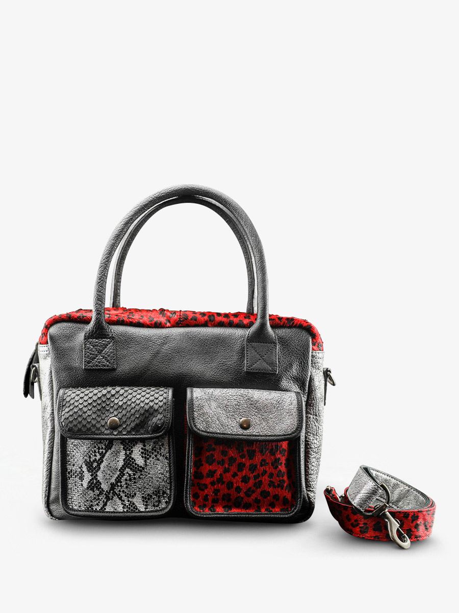 foto-documentdrager-vrouwen-leer-zilver-zwart-rood-ledandy-chimere-zilver-zwart-paul-marius-w04-s-b-r