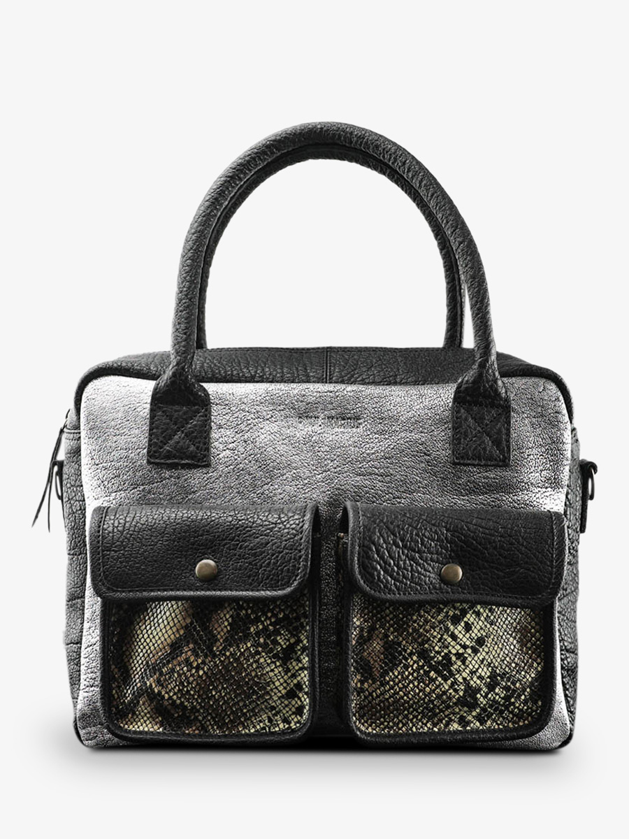 foto-front-portefeuille-leer-vrouw-zilver-zwart-ledandy-python-zilver-paul-marius-w04-p-s-b