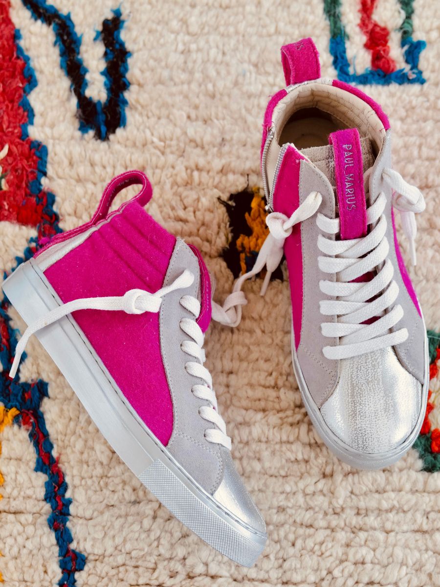 foto-front-sneaker-vrouw-leder-pm001-fuchsia-paul-marius-pm001-fifties-pi-s35-