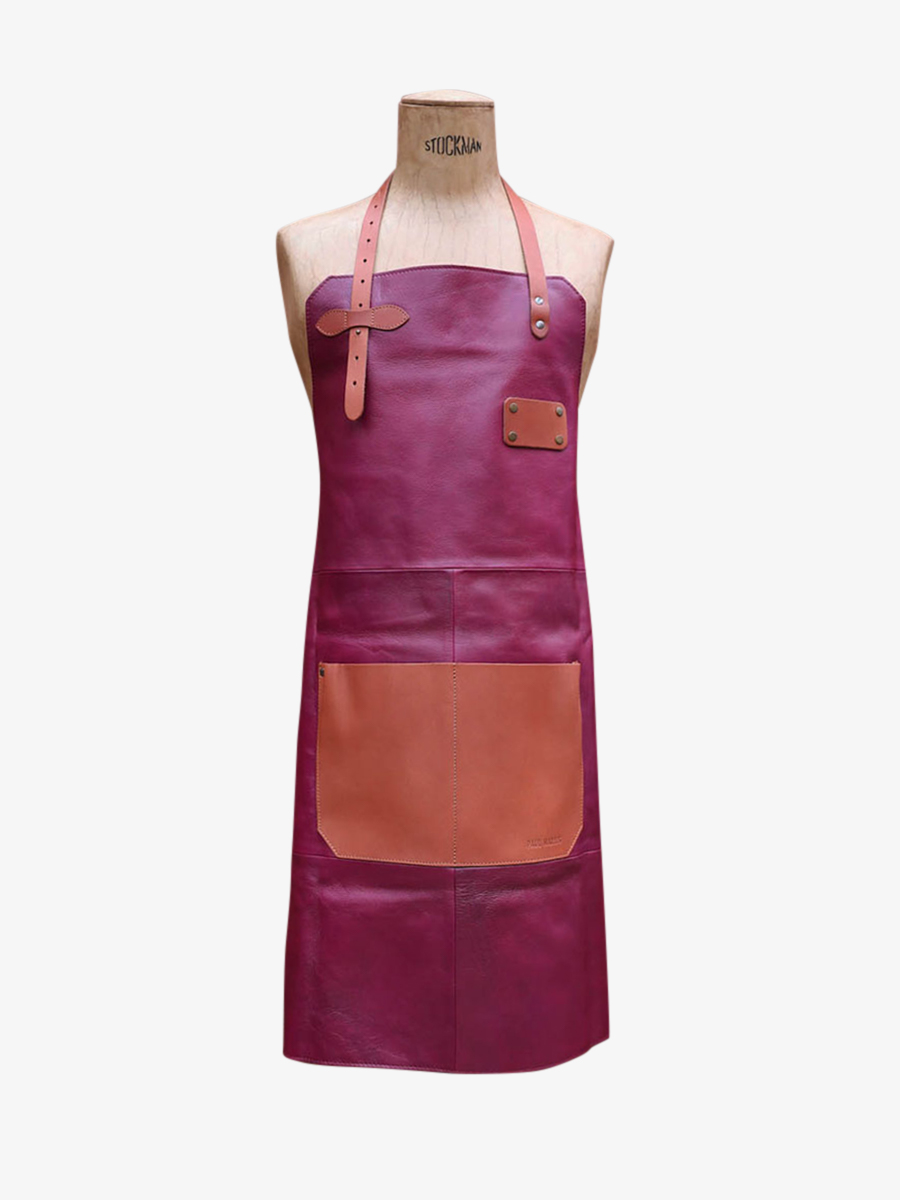foto-portee-tablier-cuir-jardINAGE-VIOLET-LEATHER-schort-pRUNE-PAUL-MARIUS-APRON-LEATHER-P