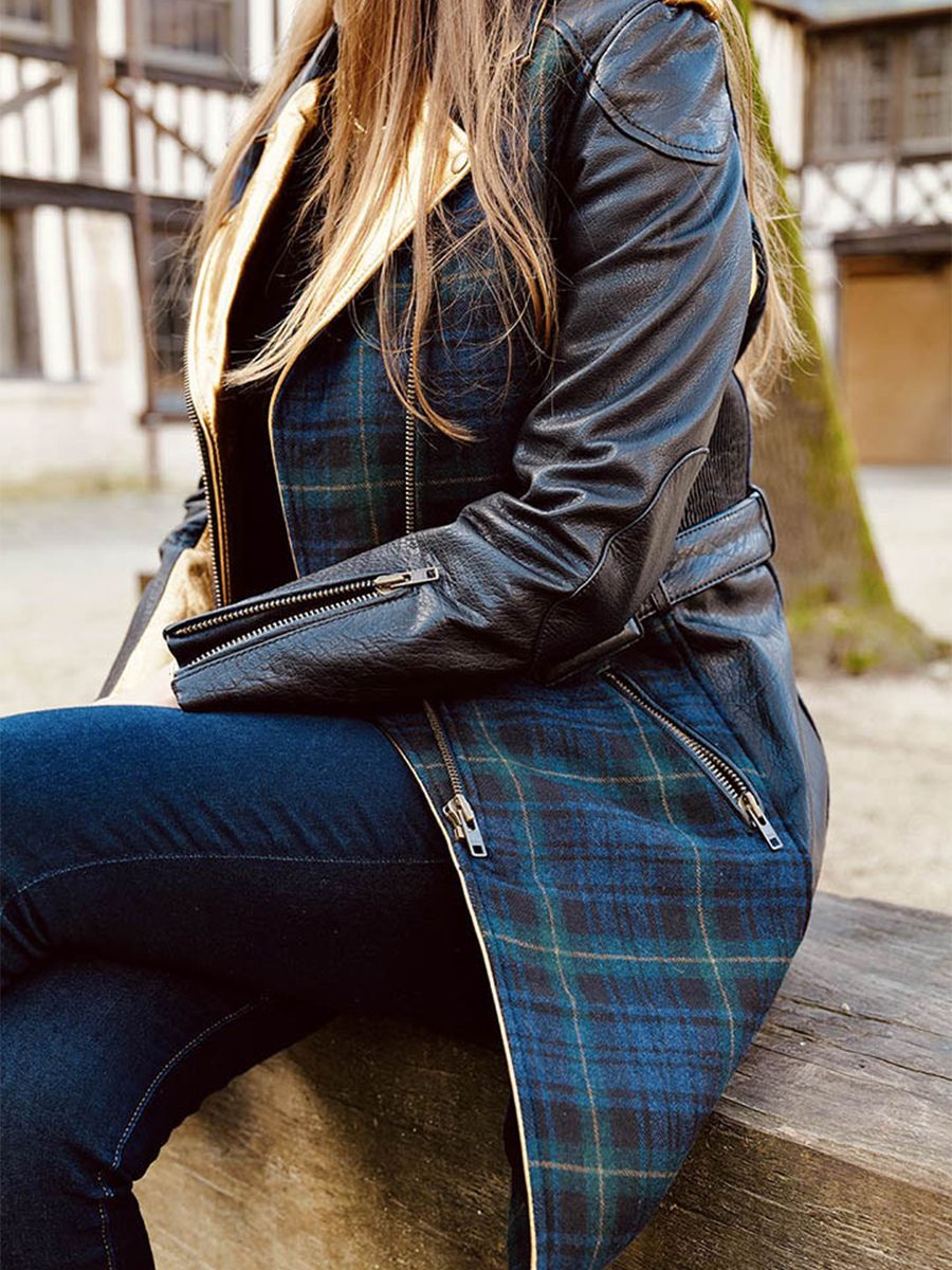 photo-front-view-trench-leather-vrouw-groen-letrench-tartan-groen-paul-marius-wtc-sco-gr-s36