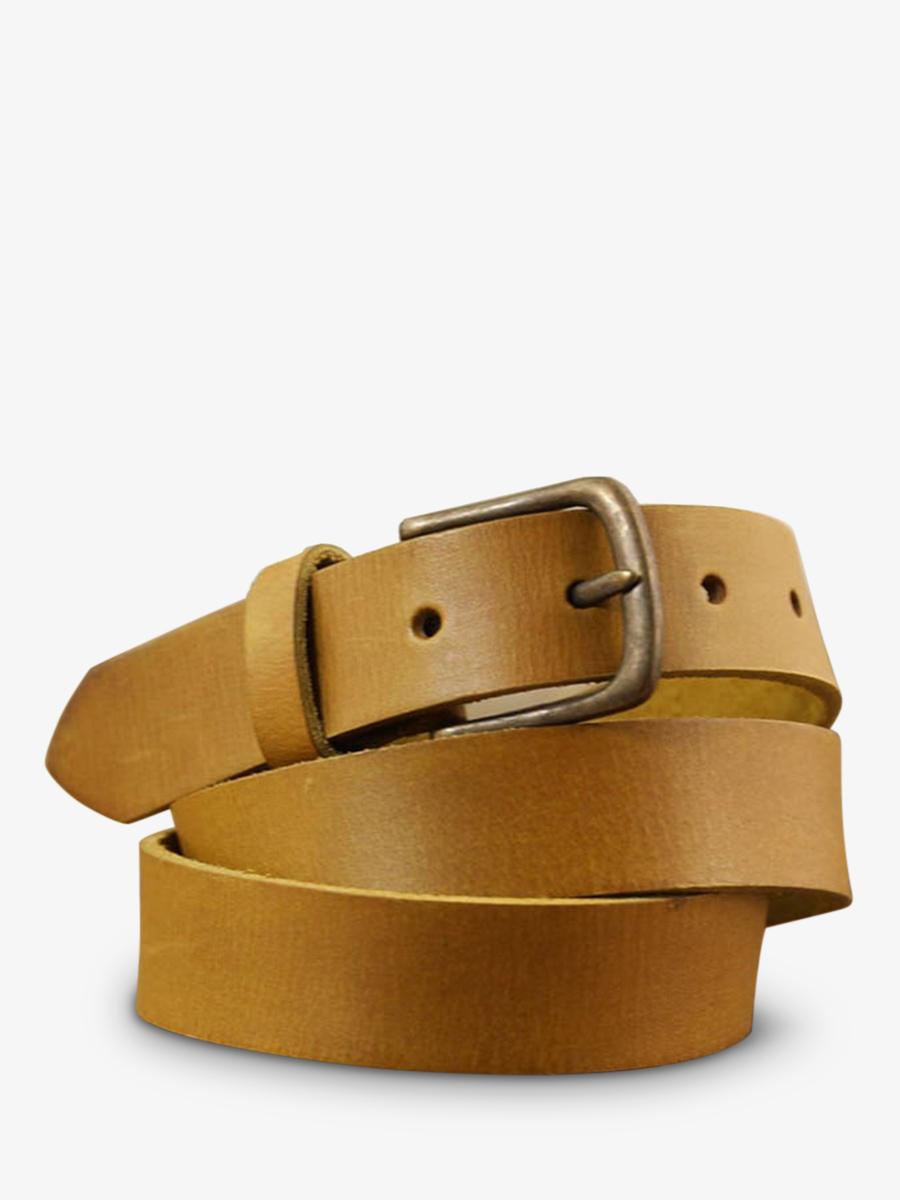 foto-materiaal-leder-riem-voor-man-en-vrouwen-gele-gordel-een-buckle-safran-paul-marius-lb-115-y