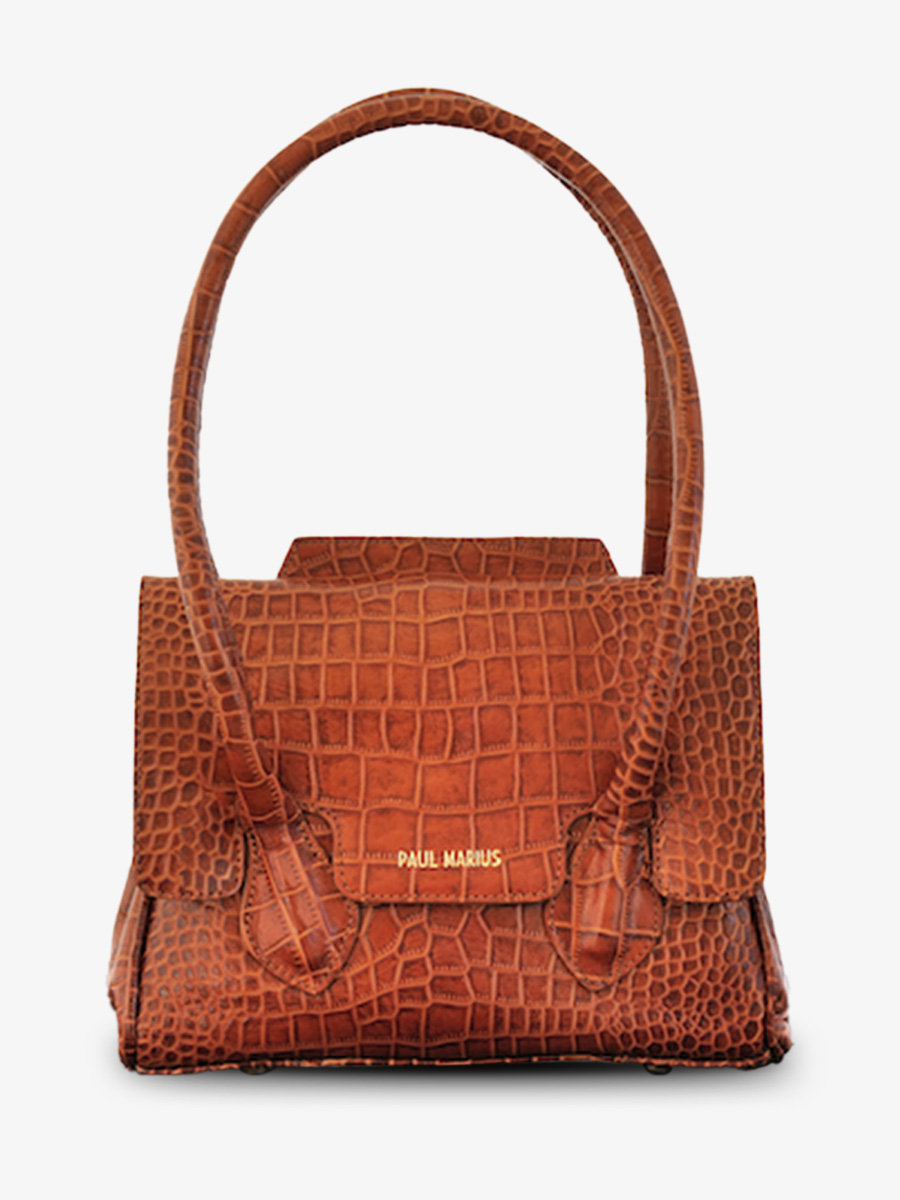 foto-vue-de-face-sac-a-main-cuir-femme-marron-colette-s-alligator-cocktail-ambre-paul-marius-w28s-a-l