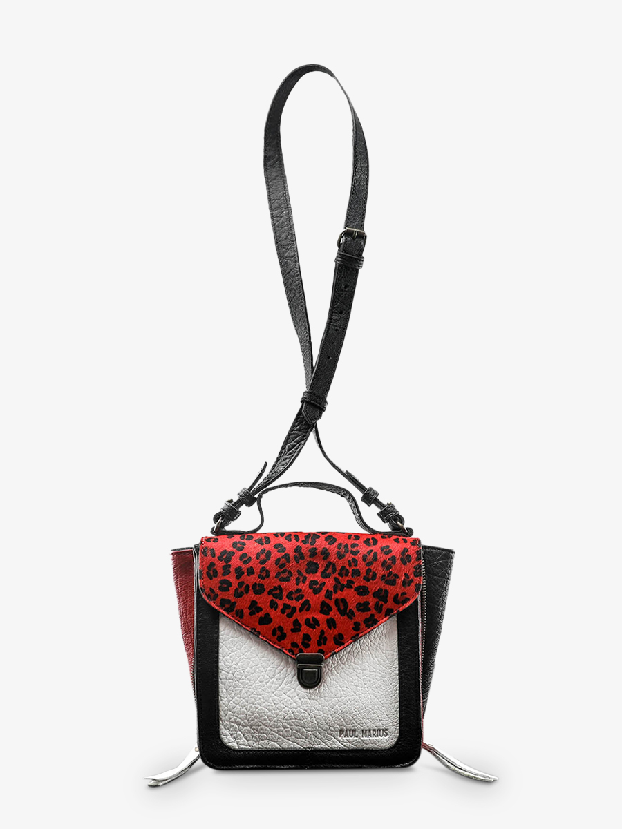 photo-vue-de-cote-petit-sac-bandouliere-cuir-femme-noir-rouge-mistinguette-leopard-noir-rouge-paul-marius-w20-lp-b-r