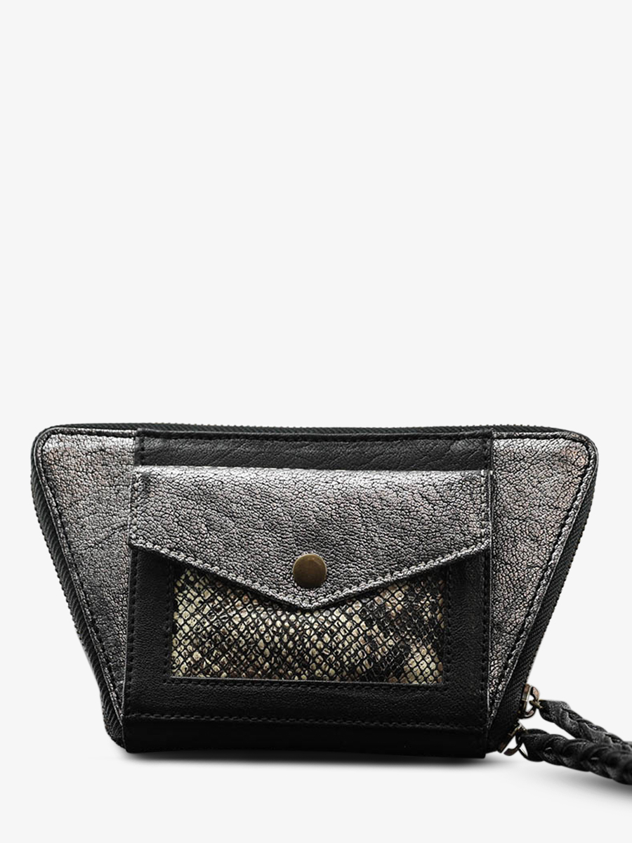 foto-front-portfolio-leder-vrouw-zilver-zwart-blad-emma-python-zilver-zwart-paul-marius-w24-p-s-b