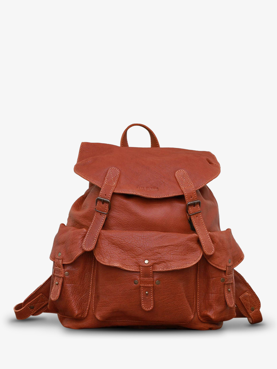foto-vue-de-face-sac-a-dos-en-cuir-marron-lemeridien-natuur-paul-marius-m38-l