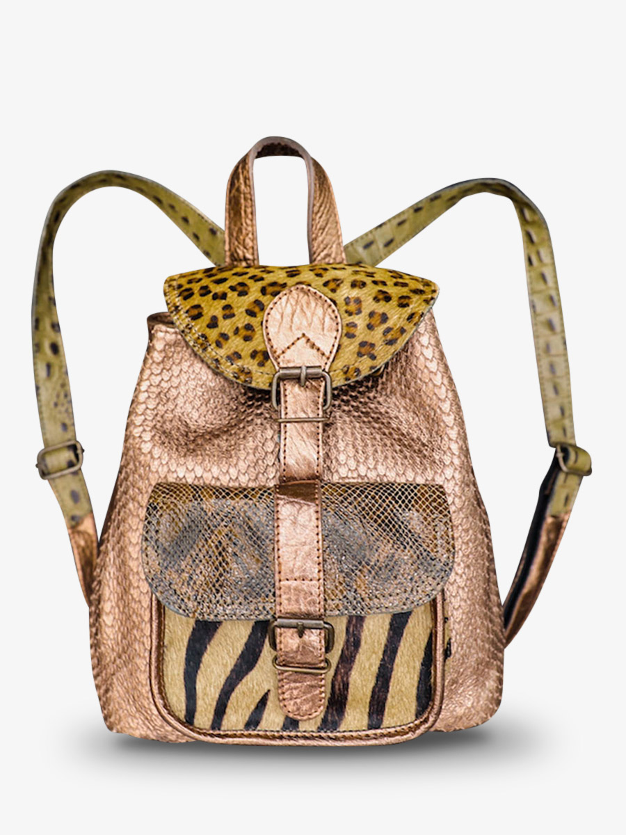 photo-vue-de-face-sac-a-dos-cuir-femme-kaki-civre-lebaroudeur-chimere-kaki-cuivre-paul-marius-m40-ch-c