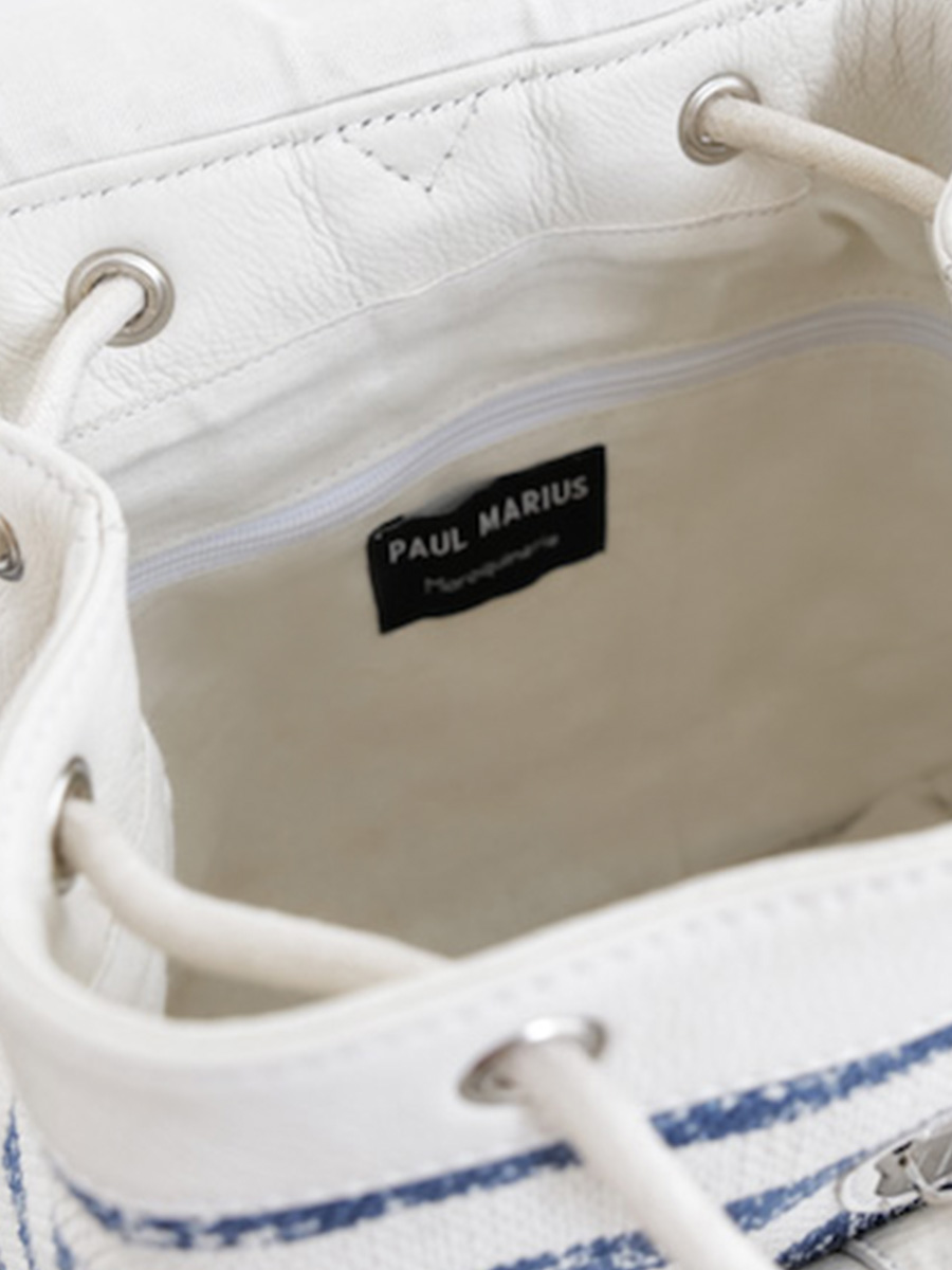 foto-interieur-sac-a-dos-cuir-vrouw-bruu-blank-lebaroudeur-côte-ouest-mariniere-paul-marius-m40-cnv-blu-w