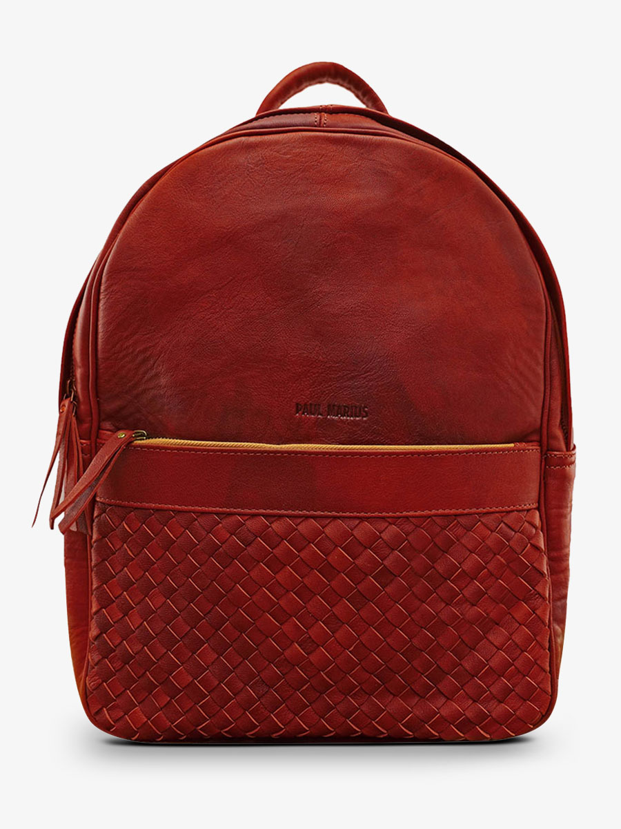 foto-vue-de-face-sac-a-dos-en-cuir-rouge-lebordelais-rouge-paul-marius-m201w-r