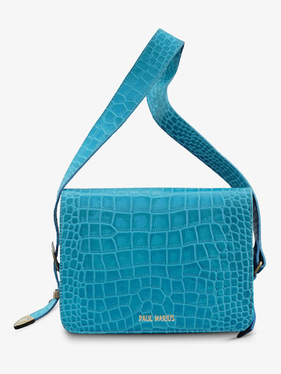 photo-vue-de-face-sac-bandouliere-cuir-vrouw-blauw-lebaguette-alligator-cocktail-topaze-paul-marius-w29-a-blu