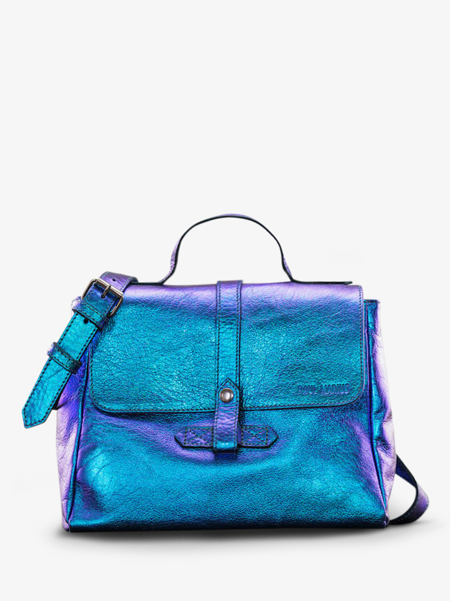foto-front-sandouli-tas-leder-vrouw-blauw-lecorneille-scarabee-paul-marius-w23-p-blu