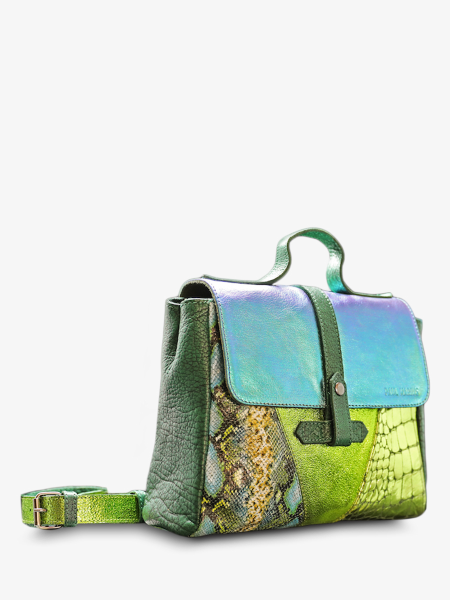 photo-vue-de-cote-bandouliere-leder-tas-vrouw-multicolour-lecorneille-chimere-dragon-paul-marius-w23-ch-gr