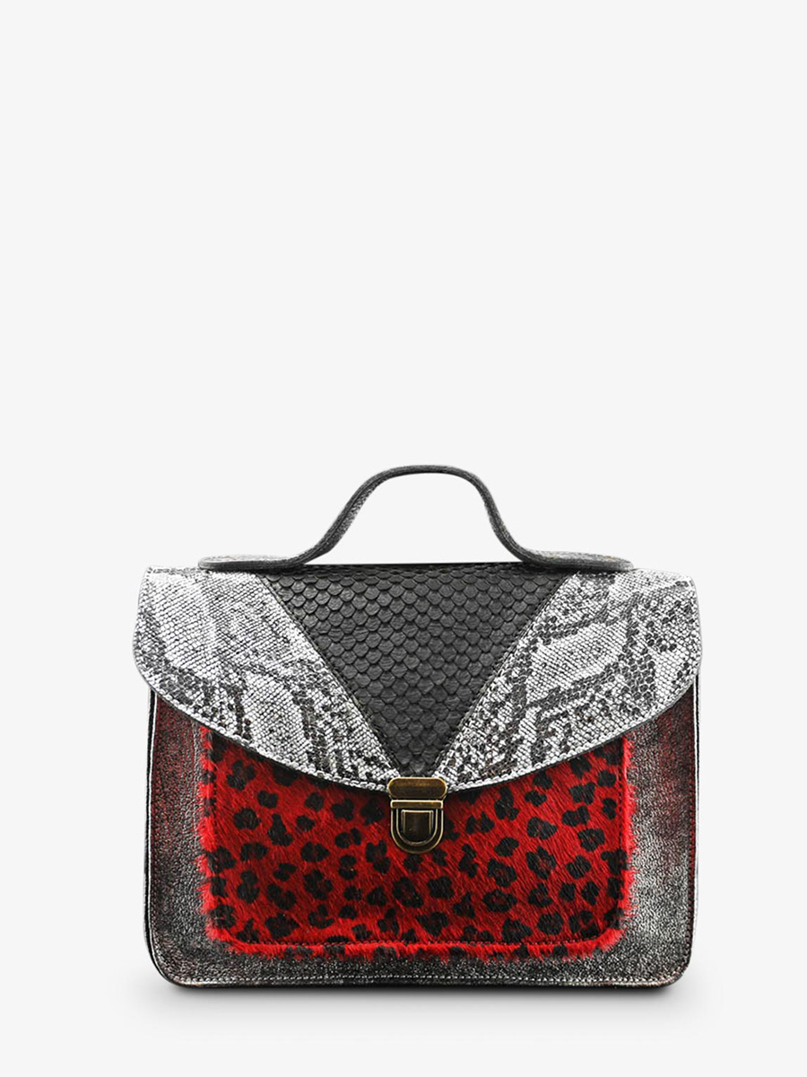 photo-vue-de-face-sac-bandouliere-leder-vrouw-zilver-zwart-rood-mademoiselle-george-chimere-zilver-zwart-rood-paul-marius-w05-ch-s-b-r