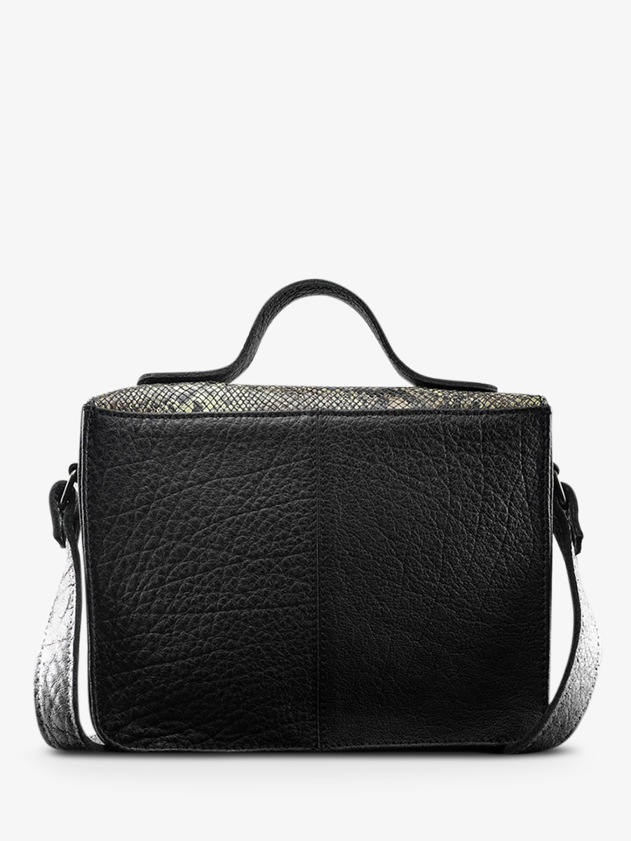 photo-vUE-de-dos-sac-bandouliere-cuir-vrouw-zilver-zwart-mademoiselle-george-python-zilver-black-paul-marius-w05-p-s-b