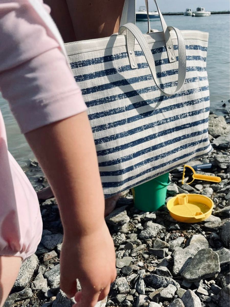 foto-strand-tas-draagtas-blauw-wit-dune-côte-ouest-mariniere-paul-marius-m25-cnv-blauw-w