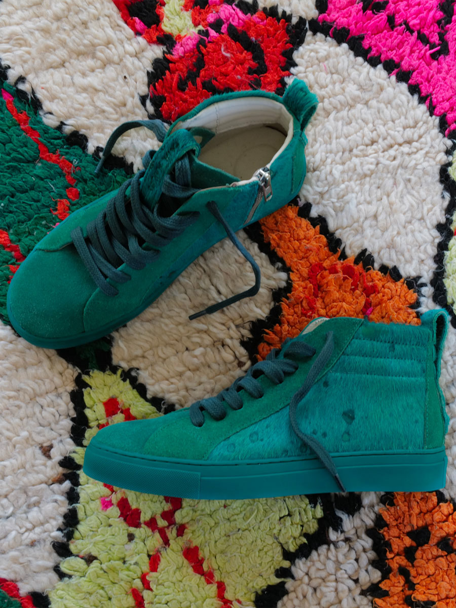 foto-rug-vrouw-leren-sneaker-pm001-paul-marius-rodeo-trip-vert-vipere-pm001-rt-vg