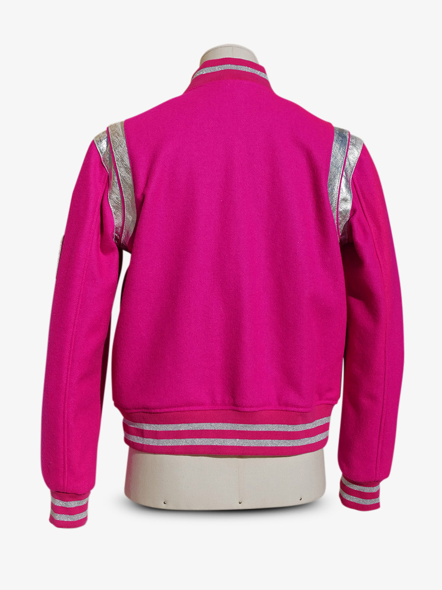 photo-vue-de-dos-teddy-blouson-cuir-et-tissus-leteddy-50s-fuchsia-paul-marius-tdy-fIFTIES-PI-L